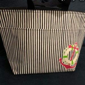 Thirty One thermal tote  - Navy Pinstripe NEW